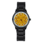 Blooming Flowers Of Lotus Paradise Stainless Steel Round Watch Front