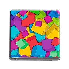 Abstract Cube Colorful  3d Square Pattern Memory Card Reader (square 5 Slot) by Cemarart