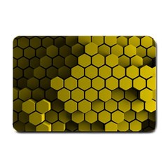 Yellow Hexagons 3d Art Honeycomb Hexagon Pattern Small Doormat by Cemarart