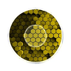 Yellow Hexagons 3d Art Honeycomb Hexagon Pattern On-the-go Memory Card Reader by Cemarart