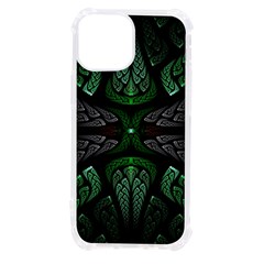 Fractal Green Black 3d Art Floral Pattern Iphone 13 Mini Tpu Uv Print Case