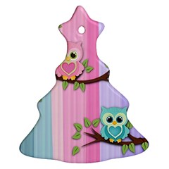 Owls Family Stripe Tree Ornament (christmas Tree) 