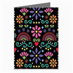 Mexican Folk Art Seamless Pattern Greeting Card by Bedest