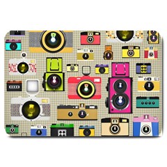 Retro Camera Pattern Graph Large Doormat by Bedest