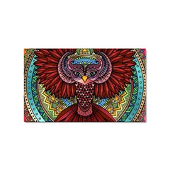 Colorful Owl Art Red Owl Sticker (rectangular)
