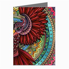 Colorful Owl Art Red Owl Greeting Card