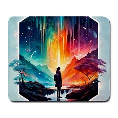 Starry Night Wanderlust: A Whimsical Adventure Large Mousepad by stine1