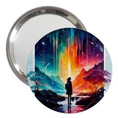 Starry Night Wanderlust: A Whimsical Adventure 3  Handbag Mirrors by stine1