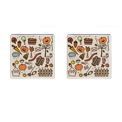 Halloween Doodle Autumn Pumpkin Cufflinks (square)