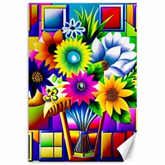 Flower Vase Flower Collage Pop Art Canvas 12  X 18 