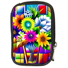 Flower Vase Flower Collage Pop Art Compact Camera Leather Case by Bedest