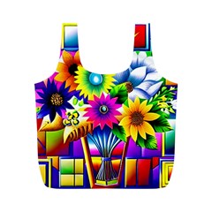 Flower Vase Flower Collage Pop Art Full Print Recycle Bag (m)