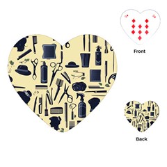 Elegant Hairdresser Pattern Cream Playing Cards Single Design (heart) by TetiBright