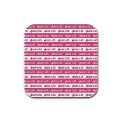 Breathe In Life, Breathe Out Love Text Motif Pattern Rubber Square Coaster (4 Pack) by dflcprintsclothing