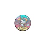 Boy Astronaut Cotton Candy Childhood Fantasy Tale Literature Planet Universe Kawaii Nature Cute Clou 1  Mini Buttons