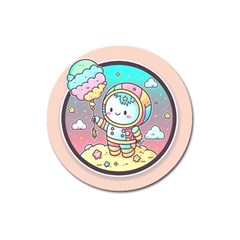 Boy Astronaut Cotton Candy Childhood Fantasy Tale Literature Planet Universe Kawaii Nature Cute Clou Magnet 3  (round) by Maspions