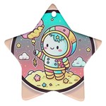 Boy Astronaut Cotton Candy Childhood Fantasy Tale Literature Planet Universe Kawaii Nature Cute Clou Star Ornament (Two Sides)