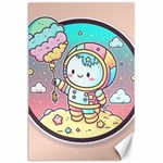 Boy Astronaut Cotton Candy Childhood Fantasy Tale Literature Planet Universe Kawaii Nature Cute Clou Canvas 24  x 36 