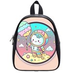 Boy Astronaut Cotton Candy Childhood Fantasy Tale Literature Planet Universe Kawaii Nature Cute Clou School Bag (Small)