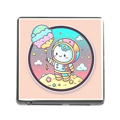 Boy Astronaut Cotton Candy Childhood Fantasy Tale Literature Planet Universe Kawaii Nature Cute Clou Memory Card Reader (square 5 Slot) by Maspions