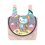 Boy Astronaut Cotton Candy Childhood Fantasy Tale Literature Planet Universe Kawaii Nature Cute Clou Full Print Recycle Bag (M)