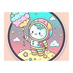 Boy Astronaut Cotton Candy Childhood Fantasy Tale Literature Planet Universe Kawaii Nature Cute Clou Two Sides Premium Plush Fleece Blanket (Mini)