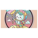 Boy Astronaut Cotton Candy Childhood Fantasy Tale Literature Planet Universe Kawaii Nature Cute Clou Banner and Sign 8  x 4 