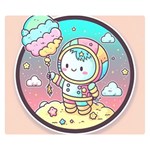 Boy Astronaut Cotton Candy Childhood Fantasy Tale Literature Planet Universe Kawaii Nature Cute Clou Premium Plush Fleece Blanket (Small)