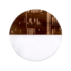 Books Book Shelf Shelves Knowledge Book Cover Gothic Old Ornate Library Classic Marble Wood Coaster (round)  by Maspions