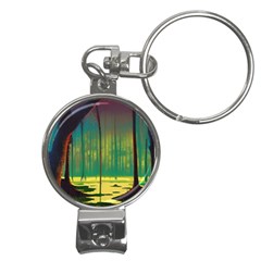 Nature Swamp Water Sunset Spooky Night Reflections Bayou Lake Nail Clippers Key Chain by Grandong