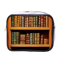 Room Interior Library Books Bookshelves Reading Literature Study Fiction Old Manor Book Nook Reading Mini Toiletries Bag (one Side) by Grandong