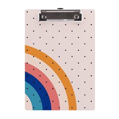 Abstract Geometric Bauhaus Polka Dots Retro Memphis Rainbow A5 Acrylic Clipboard by Maspions