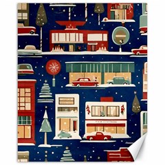 Cars Snow City Landscape Vintage Old Time Retro Pattern Canvas 16  X 20 