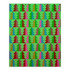 Trees Pattern Retro Pink Red Yellow Holidays Advent Christmas Shower Curtain 60  X 72  (medium) 