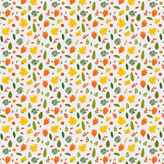 Background Pattern Flowers Leaves Autumn Fall Colorful Leaves Foliage Play Mat (rectangle) by Maspions