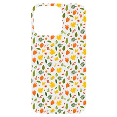 Background Pattern Flowers Leaves Autumn Fall Colorful Leaves Foliage Iphone 14 Pro Max Black Uv Print Case by Maspions