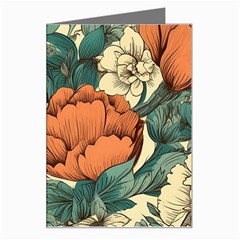 Flowers Pattern Texture Art Colorful Nature Painting Surface Vintage Greeting Card by Maspions