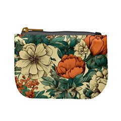 Flowers Pattern Texture Art Colorful Nature Painting Surface Vintage Mini Coin Purse by Maspions