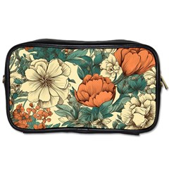 Flowers Pattern Texture Art Colorful Nature Painting Surface Vintage Toiletries Bag (two Sides) by Maspions