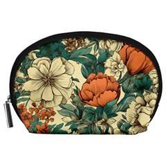 Flowers Pattern Texture Art Colorful Nature Painting Surface Vintage Accessory Pouch (large) by Maspions