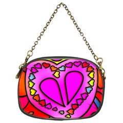 Stained Glass Love Heart Chain Purse (two Sides) by Apen