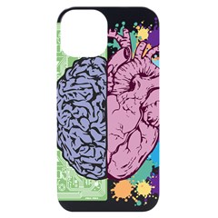 Brain Heart Balance Emotion Iphone 14 Black Uv Print Case by Maspions