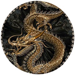 Fantasy Dragon Pentagram Wooden Puzzle Round