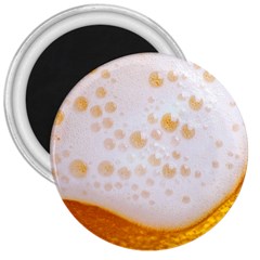 Beer Foam Texture Macro Liquid Bubble 3  Magnets by Cemarart