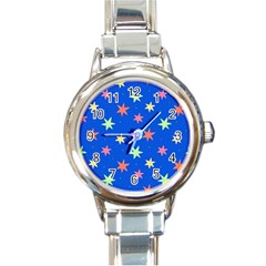 Background Star Darling Galaxy Round Italian Charm Watch by Maspions