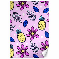 Flowers Petals Pineapples Fruit Canvas 20  X 30  by Maspions