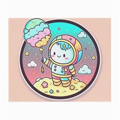 Boy Astronaut Cotton Candy Childhood Fantasy Tale Literature Planet Universe Kawaii Nature Cute Clou Small Glasses Cloth by Maspions