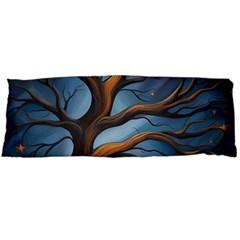 Tree Branches Mystical Moon Expressionist Oil Painting Acrylic Painting Abstract Nature Moonlight Ni Body Pillow Case (dakimakura) by Maspions