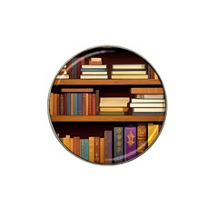 Book Nook Books Bookshelves Comfortable Cozy Literature Library Study Reading Room Fiction Entertain Hat Clip Ball Marker by Maspions