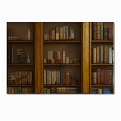 Books Book Shelf Shelves Knowledge Book Cover Gothic Old Ornate Library Postcard 4 x 6  (pkg Of 10) by Maspions